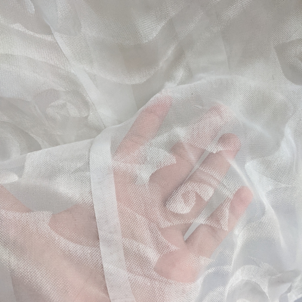 90s whimsygoth vintage white button down with florals - Picture 3 of 7